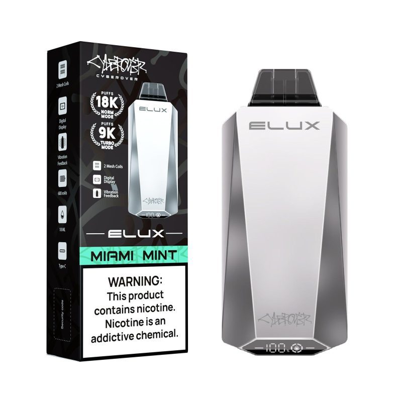 Elux Cyberover 18k Disposable Vape Miami Mint 11f674b4 835b 4a1a 8280 58e04c6d68c0